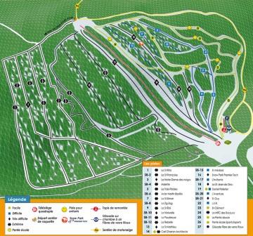 Carte des pistes du Mont Saint Mathieu